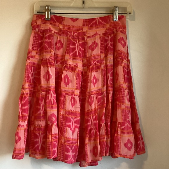 Anthropologie Danielle Duer Tiered Mini Skirt Womens Small Tangerine Fairycore - Picture 6 of 14